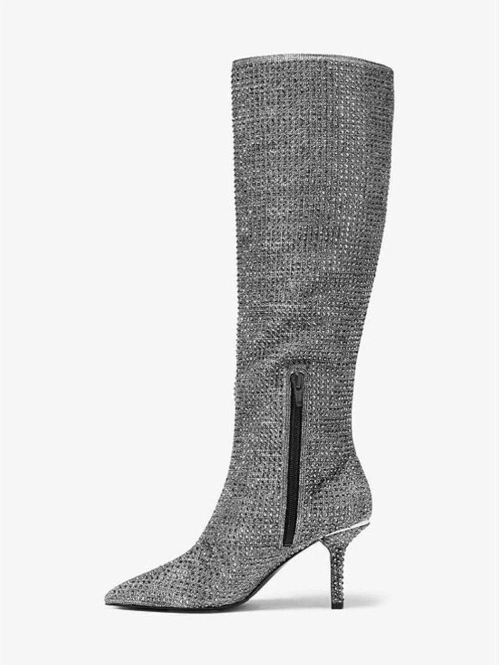 Michael Kors Silver Knee-High Pointed Toe Stiletto Boots - Picture 5 of 5